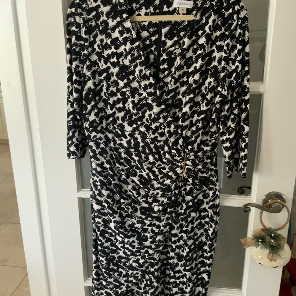 Calvin Klein Black and White Women's Dress